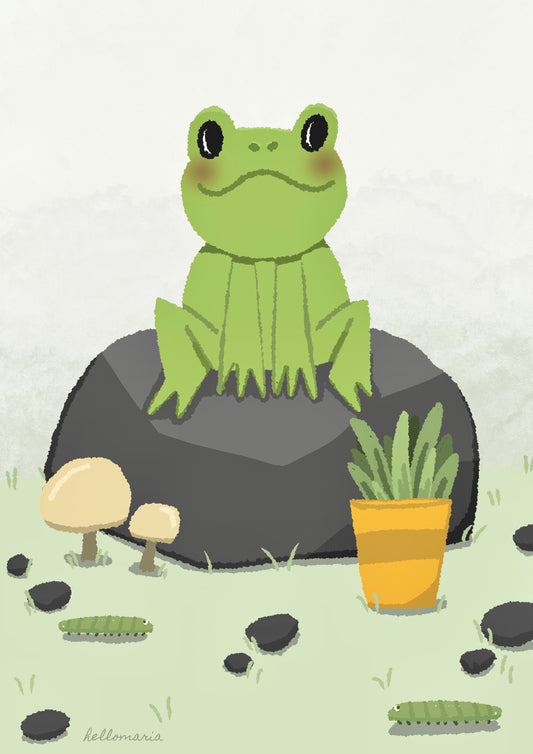 Print - Frog On Rock